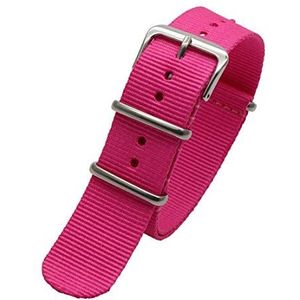 Horlogebandjes voor mannen en vrouwen, horlogeband 18mm/20mm/22mm/24mm Nylon Band Zilveren Pin Gesp Sport Mannen en vrouwen Waterdichte Horloge Accessoires Armband Horlogeband (Color : Pink, Size :