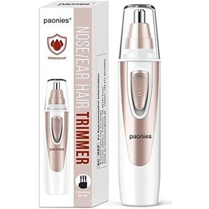 Neushaartrimmer voor vrouwen, neushaartrimmer, oorhaartrimmer, professionele pijnvrije wenkbrauwen en gezichtshaartrimmer voor mannen en vrouwen, werkt op batterijen, IPX7 waterdichte dubbele messen
