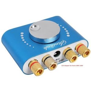 Audioversterker, 20 0W + 200W 12V / 24V Mini Bluetooth 5.0 HIFI Digitale versterker Stereo Audio 2.0-kanaal Geluidsversterkers Power Amp for thuisauto(Amplifier andAdapter)