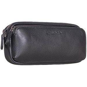 STILORD 'Melissa' Lederen Pennenetui Vintage Pennenzak Pennenbakja ideaal als Bag Organizer Make Up Bag Pennenhosje van Echt Leer, Kleur:zwart