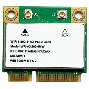 AX200HMW AX200 Wi-Fi-kaart, netwerk draadloze Wi-Fi 6 draadloze kaartmodule MINI PCIE 802.11ax 160 Mhz BT 5.2 Bluetooth netwerkkaart Adapter Compatibel voor Win10