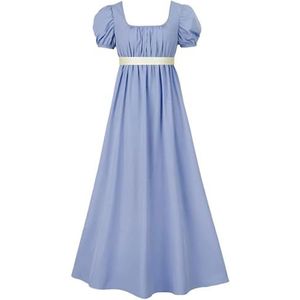 EMMHouse Renaissance-jurk voor dames, middeleeuws kostuum, Victoriaanse jurken, vintage sprookjes, Lichtblauw, 3XL