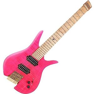 Headless Elektrische Gitaar 7-snarige fanned fret headless elektrische reisgitaar met 3-standenschakelaar 1 volume 1 toonregeling