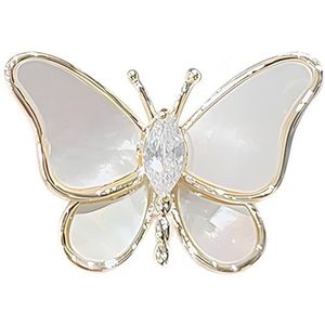 CFLNYC Elegante Strass Vlinder Mode Broche Corsage Sieraden, Moeder Van Parel Legering Vlinder Insect Vormige Revers Pin, 0.9"" x 0.6"", Metaal