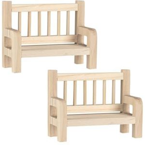 Ideen mit Herz Miniatuur houten banken, modelbouw, accessoires, poppenhuis, knutselmateriaal, decoratie, doe-het-zelf, modelspoorbaan, zitbank, 8 cm x 3,4 cm x 6 cm, 2 stuks