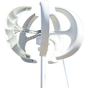 Windturbinegenerator Home Low Noise 5000W 12V 24V 48v Verticale Windturbine Power Generator Gratis Energie Windmolen permanente Maglev Met Controller(Color:White,Size:WITH COTROLLER_24V)