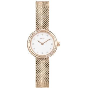 Breil - Horloge voor vrouwen rond met effen wijzerplaat en stalen kast collectie Wish Watches, goud, Eén maat, armband