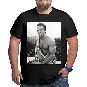 Ryan Reynolds Big Size T-shirt Heren Korte Mouw Losse Tee Casual O-hals T-shirt, Zwart, XL