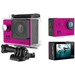 Actiecamera, Actiecamera 4K WIFI 2.0 inch mini 1 2mp Outdoor Go Waterdichte Pro 170D Fietshelm Foto Video Recording 4K Sport Cam DV(Pink)