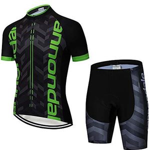 DEHIWI Fietskits Jersey en Bib Shorts Heren Wielertruien Korte Mouwen Ademend MTB Kleding voor Mannen