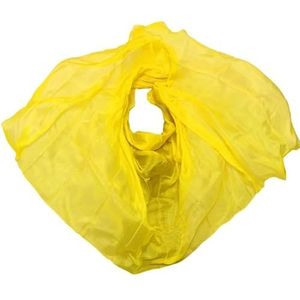 Buikdanssjaal zijden sluier sjaal dames sjaal kostuum accessoire aangepast handgemaakt geverfd zijden sluier buikdans sluier accessoire buikdans sluier (kleur: gele sluier, maat: 300 x 114 cm)