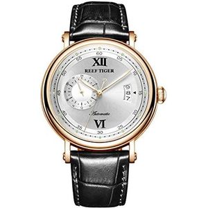 REEF TIGER Top Brand Luxe Casual Horloge voor Mannen Rose Goud Automatisch Horloge RGA1617-2, Rga1617-2-pwb, Automatisch horloge