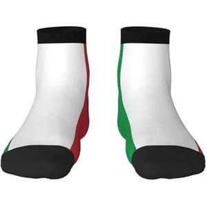 Italiaanse vlag print veelzijdige sportsokken voor casual en sportkleding, geweldige pasvorm voor voetmaten 36-45, Italië Vlag, Eén Maat
