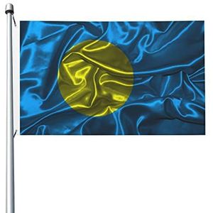 Indoor Vlag Zijde Stijl Vlag Van Palau 90X150cm Huis Vlag Vervagen Bestand Zomer Vlaggen Lichtgewicht Strand Vlaggen Decoratie Voor Party Carnaval Vieringen