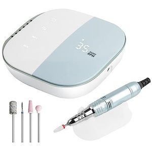 Nagelvijl elektrisch, 35000 RPM elektrische nagelboor met touchscreen, oplaadbare draadloze manicuremachine for nagels Art Sander Nail(Blue)