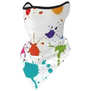 UVBDF Abstracte verf spatten gezichtsbedekking sjaal, ademend voor hardlopen, kamperen, klimmen