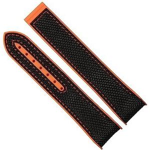 INSTR Nylon Rubber Waterdichte Horlogeband Voor Omega Seahorse 300 Kwart Oranje Ocean Universe 600 20mm 22mm Sportband(Blue White,22mm)