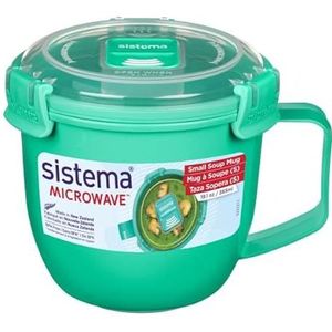 Sistema 2 stuks kleine magnetron-soepbekers, 565 ml, BPA-vrij - mint/blauw/paars
