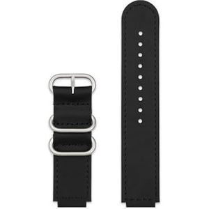 Horlogeband geschikt for Casio kleine vierkante band AE1200/AE-1300/F-108/W-216 vintage lederen horloge met 18 mm armband accessoire polsband (Color : Black silver, Size : 18mm)
