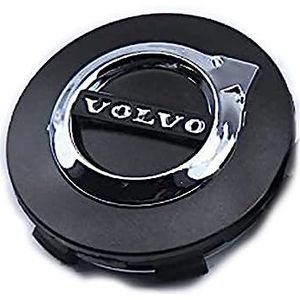 4 Stuks Auto Naafdoppen voor Volvo V40 C40 S40 S60 C30 V60 S90 V90 V70 C70 65mm, Waterdicht Anti-Roest Roestvast Wielnaafafdekkingen Vervangende Wielnaafvelgen Auto Decoratie Accessoires,B Black