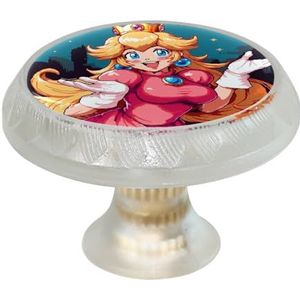 XYMJT Voor Princess Peach Set van 4 Clear Crystal Keukenkast Kledingkast Lade Trekt Dressoir Handgrepen met Schroeven Woondecoratie