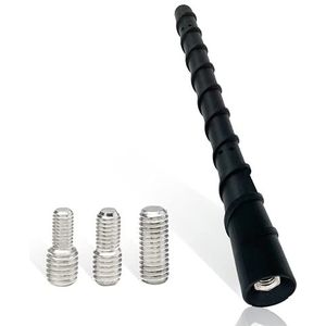 Vecys Universele Auto Antenne Paal Dakantenne 17,5 cm Auto Antenne FM/AM Vervangende Antenne met 3 Adapters (M4, M5, M6) Korte Paal voor FM AM Tuning Radio Auto Adapter Zwart