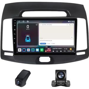 Android 13 Autoradio geldt voor Hyundai Avante Elantra 4 HD 2006-2012 9 inch Touchscreen Autoradio met Wireless Carplay Android Auto Navi GPS Bluetooth RDS Radio+Telecamera Achterkant(NF-2)