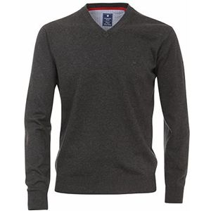 Redmond - Trui - Grijs - Effen - Puur Katoen - Normale Pasvorm - V-hals