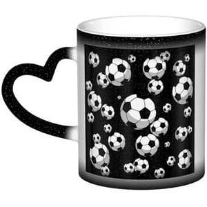 Voetbal bal, keramische mok warmtegevoelige kleur veranderende mok in de lucht koffie mokken keramische kop 330ml