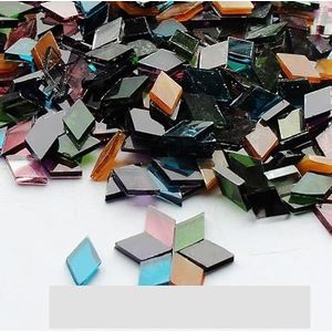 Mozaïek tegels mozaïek doe-het-zelf tafellamp gekleurd glas decoratieve kandelaar handgemaakte materialen 200 G/zak 58 (kleur: 06-gemengde kleur)