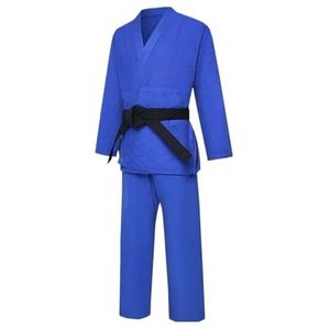 UBOHUZ Judo-uniformen voor volwassenen, wedstrijden, professioneel gebruik van pure katoenen naaitechnologie, verdikt voor mannen, vrouwen (blauw, 3XL)