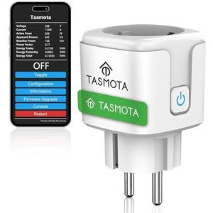TASMOTA ESP8285 Stopcontact met stroommeter, Greensun Smart WLAN voor het meten van stroomverbruik, ESP8285 Google Home Assistant, Apple Home, MQTT, Domoticz, ioBroker, Alexa, 16 A, 2,4 GHz