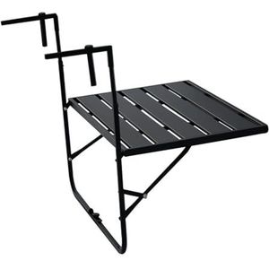 Heyijia Opknoping klaptafel, balkon reling bureau, opvouwbare balkontafel om op te hangen aan reling, metalen balkontafel voor terras, terras, balkon, binnen en buiten