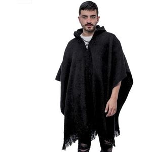 Gamboa Alpaca Peruaanse Handgemaakte Poncho met Capuchon voor Heren