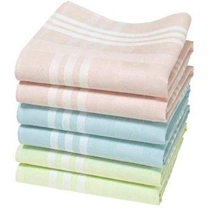 Hankiss - Gekleurde Organische Stoffen Zakdoeken - Spring Model - Klein Formaat 28cm - 6 Stuks - 100% GOTS-Gecertificeerd Katoen