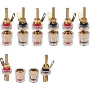 Boekbinderpalen, verguld, transparante luidsprekeradapter, klemmoer van messing, 4 mm, 2/4/6 stuks (4 stuks)