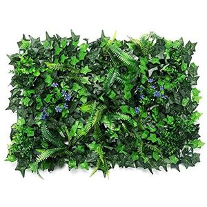 HWGING Kunstmatige Buxus Panelen, 2 stks Kunstmatige Hedge Panelen 40x60 cm Buxus Plant Panelen Groene Kunstplanten Heggenhek, Buxus Groen Klimop Privacy Fence Screening