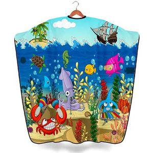 Kapmantel voor kinderen, originele Barbermood barbermod barbercape, professionele haarsalon voor kinderen, kappersbenodigdheden, kapperscape voor kinderen, 90 cm x 120 cm, waterdicht, luchtdoorlatend, instelbaar, blauw