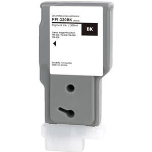 Met chip met pigmentinktcartridge PFI320 Compatibel for C-anon PFI-320 PFI 320 iPF TM-200 iPF TM-205 iPF TM-300 iPF TM-305(Black)