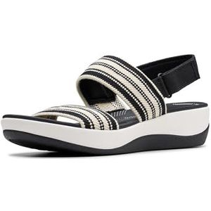 Clarks Women's Arla Stroll Cloudsteppers Flat Sandal, Black Multi, 10 Wide