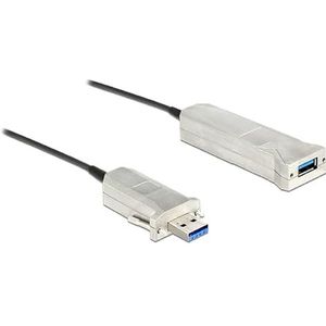 DeLOCK 50 m USB 3.0-A + USB Micro-B/USB3.0-A USB 3.2 Gen 1 (3.1 Gen 1) USB A/Micro USB B zwart, zilver