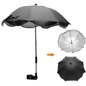 Kinderwagen Parasol, Klem-On Shade Paraplu, met Clip Fixing Device, Verstelbare UV-bescherming Regenparaplu, voor strandstoelen, kinderwagens, kinderwagen, kinderwagen, rolstoelen, golfkarren