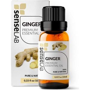 SenseLAB Gemberolie - 100% zuivere natuurlijke therapeutische gemberolie voor aromatherapieverspreider - Massage- en haarverzorgingsolie (10 ml)
