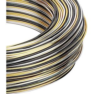 met dunne metalen draad, aluminium draad 1 mm 93,6 m buigbare metalen draad met opbergdoos for sieraden kralen ambachtelijke project (kleur: goud bruin rood) (Color : Gold Black Silver, Size : -)