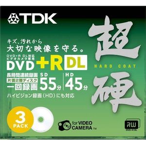 TDK 8 cm DVD+R DL voor videocamera Super Hard One Side Double Layer type 3 Pack D+R55HC3A (Japan Import)