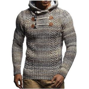 Leif Nelson Gebreide trui voor heren LN-6004, Beige, M