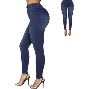 Dotwites Akapi Jeans Mujer, Akapi Jeans voor Mujer, Hoge Taille Stretchy Jeans, Womens Casual Stretch Brede Pijpen Bootcut Jeans, Donkerblauw, S