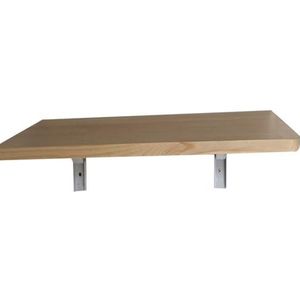 JAVYPPT Kantoorcomputer Bureau Opvouwbare Wandgemonteerde Drop-Leaf Tafel met 2 Metalen Beugels voor Kleine Ruimtes Massief Hout Ronde Hoek Multifunctioneel (60x40cm)