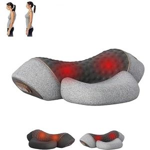 The 3-in-1 Neck Massager, Back Neck Massager, with Heat and Traction, Sleep Aid Shoulder Massager, Corrected Neck Hump(Gray)