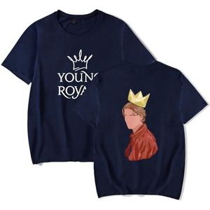 Young Royals Tee Mannen Vrouwen Mode T-Shirt Unisex Jongens Meisjes Cool Korte Mouw Shirts Casual Zomer Kleding, Blauw, XS